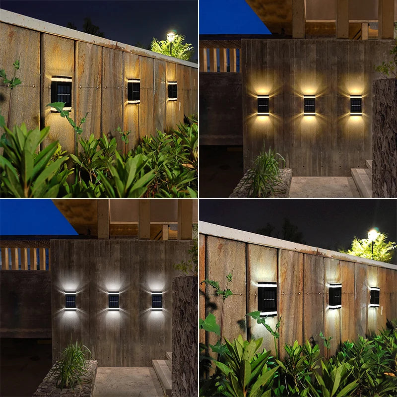Lámpara Solar de Pared Doble Luz — Jardín y Fachada