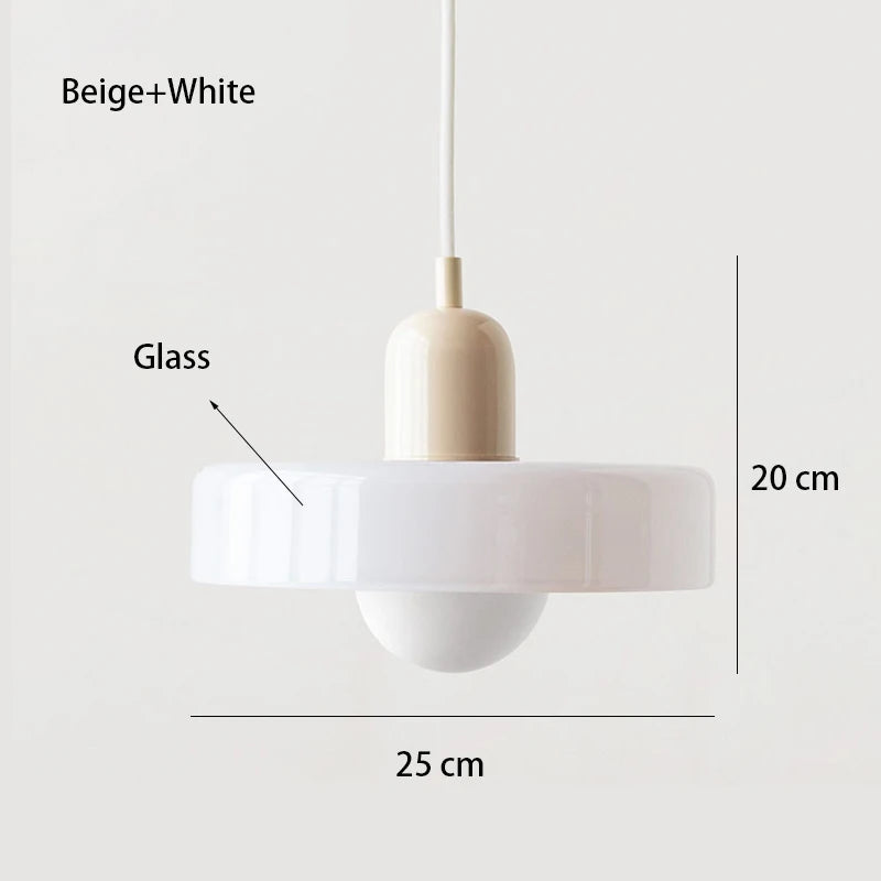 Lámpara Colgante Retro de Vidrio de Colores — Comedor y Sala