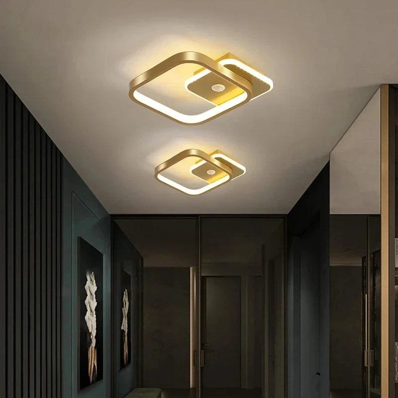 Plafón LED Geométrico con Control Remoto — Sala y Comedor