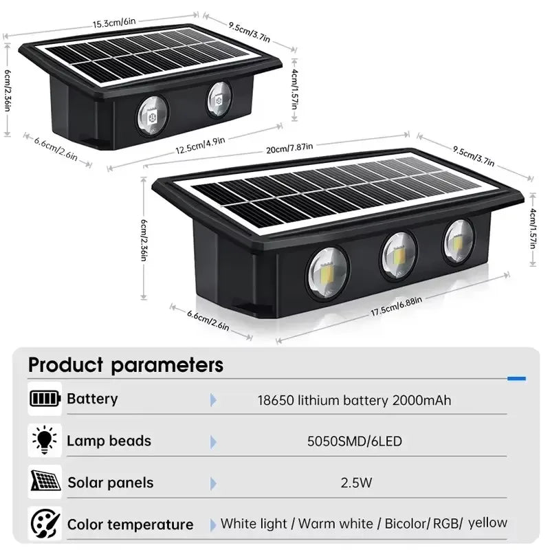 Foco Solar de Pared 4LED — Balcón y Patio