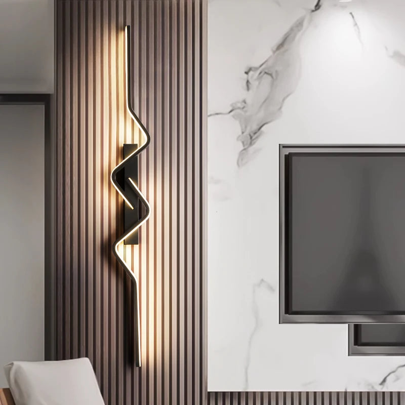 Aplique Escultural de Onda LED — Escaleras y Sala