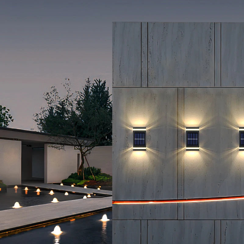 Lámpara Solar de Pared Doble Luz — Jardín y Fachada