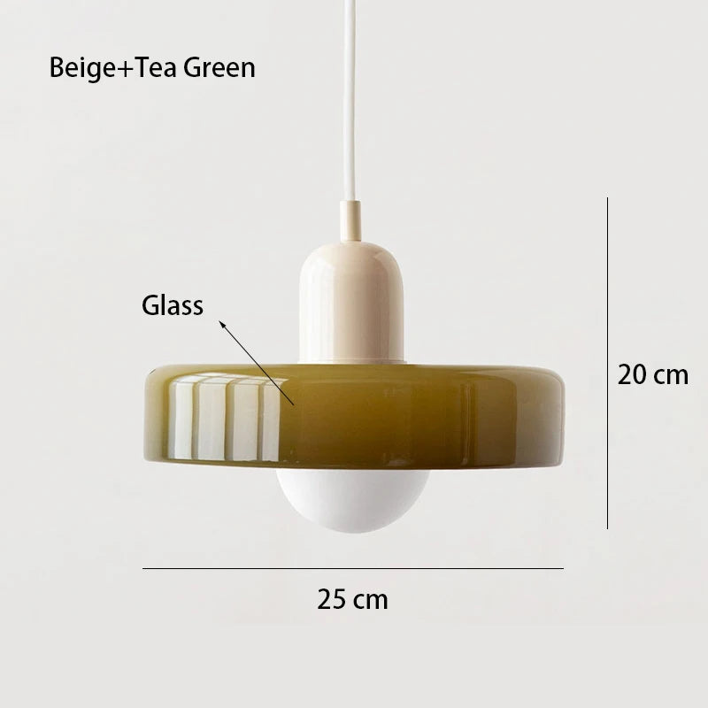 Lámpara Colgante Retro de Vidrio de Colores — Comedor y Sala