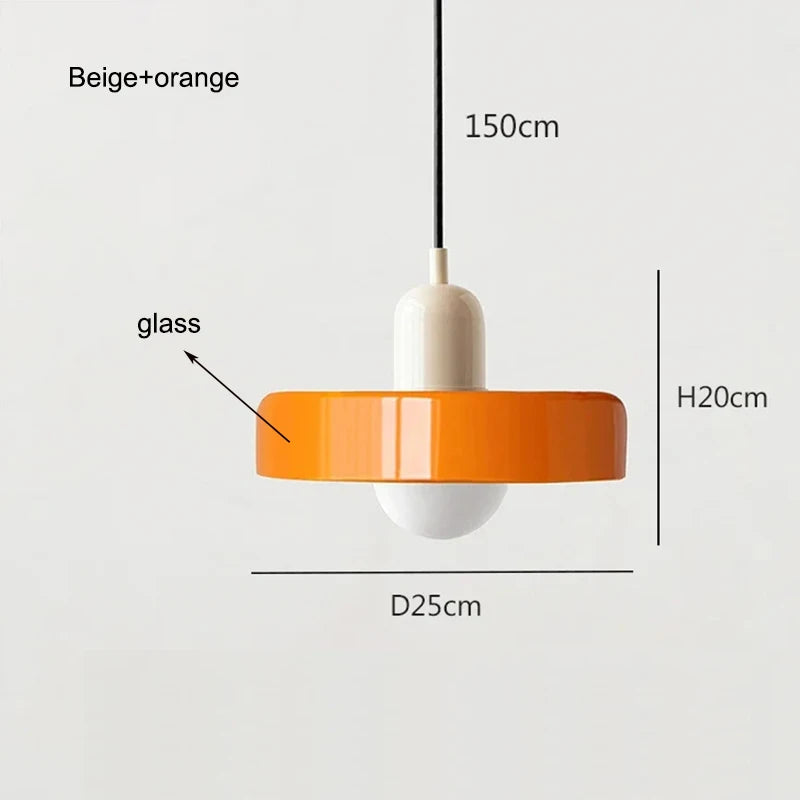 Lámpara Colgante Retro de Vidrio de Colores — Comedor y Sala