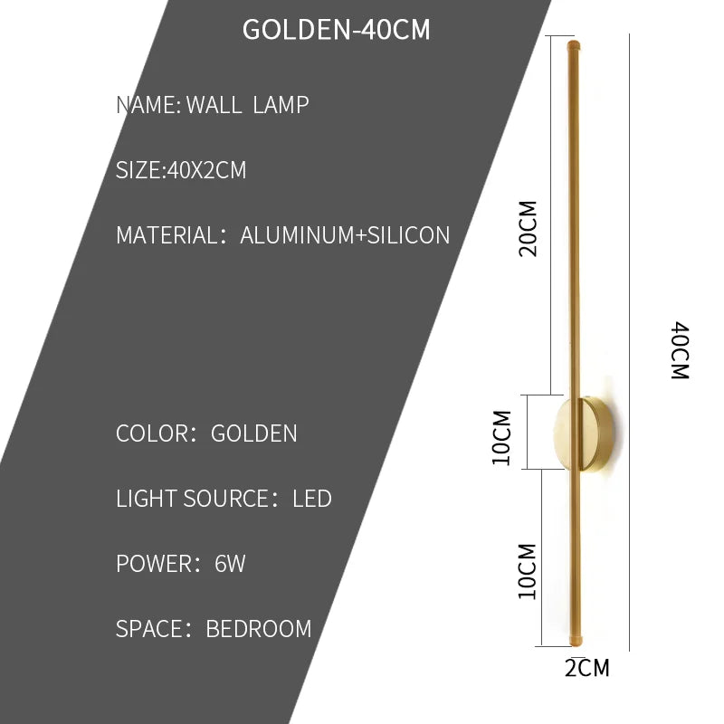 Aplique de Pared LED Lineal — Sala y Recámara