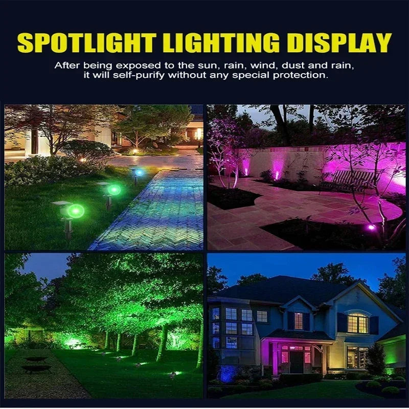 Foco Solar RGB Multicolor 2 en 1 — Jardín y Pared