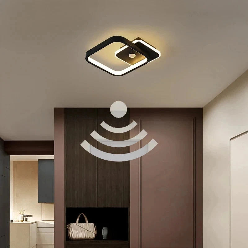 Plafón LED Geométrico con Control Remoto — Sala y Comedor