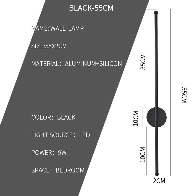 Aplique de Pared LED Lineal — Sala y Recámara
