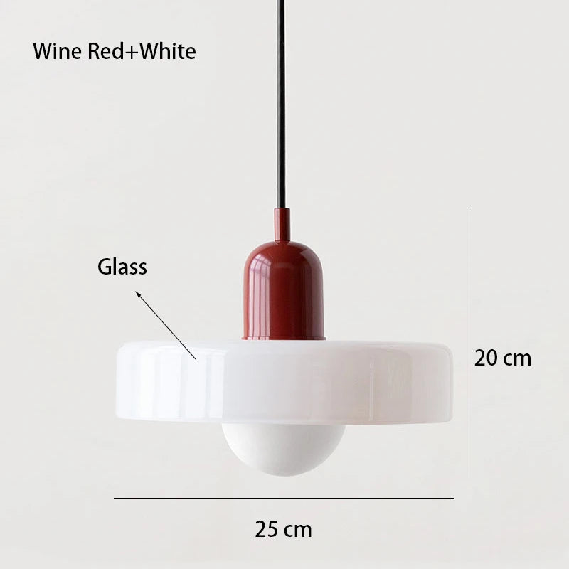Lámpara Colgante Retro de Vidrio de Colores — Comedor y Sala