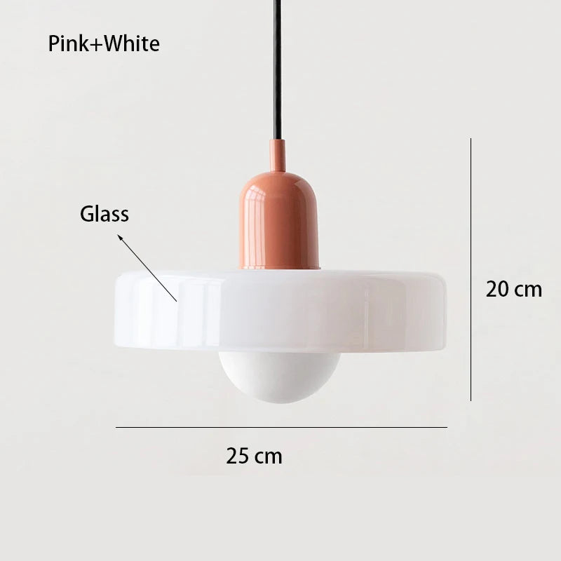 Lámpara Colgante Retro de Vidrio de Colores — Comedor y Sala