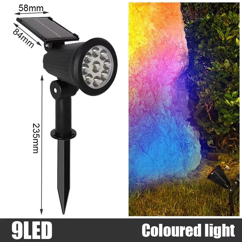 Foco Solar RGB Multicolor 2 en 1 — Jardín y Pared