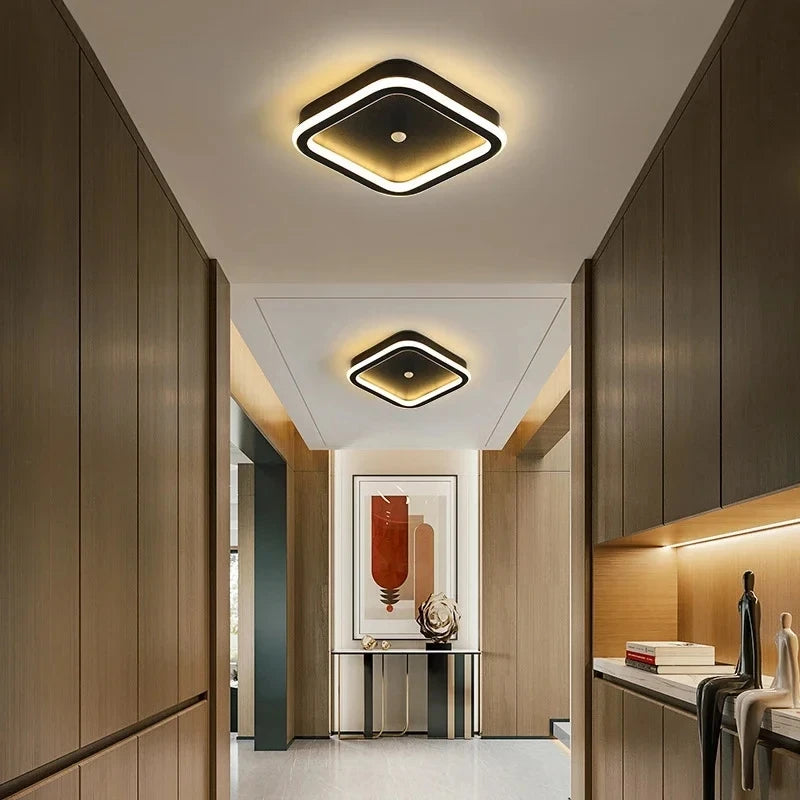 Plafón LED Geométrico con Control Remoto — Sala y Comedor