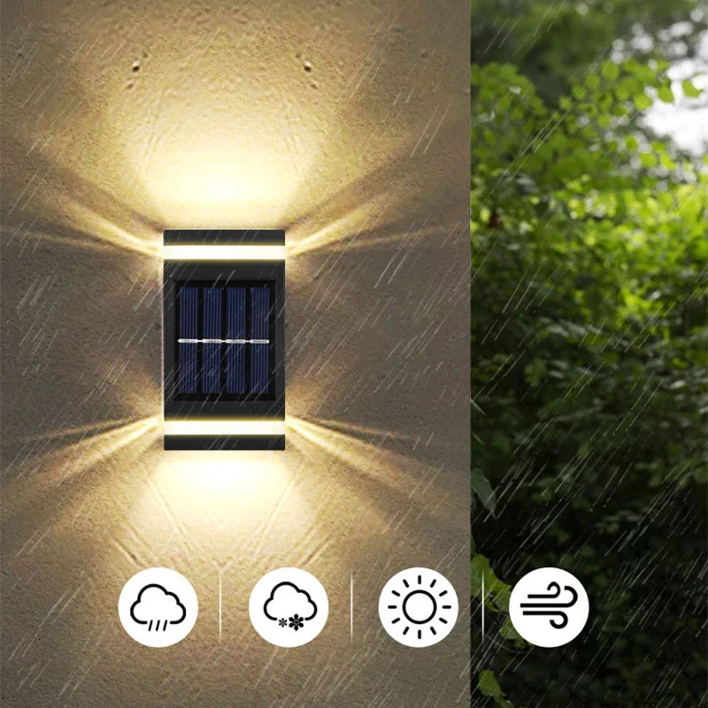 Lámpara Solar de Pared Doble Luz — Jardín y Fachada