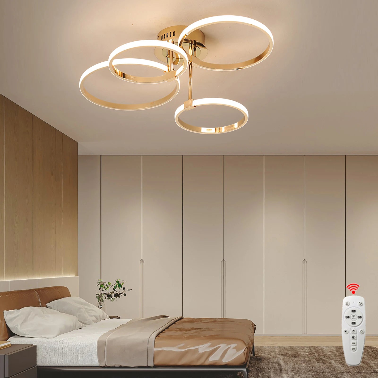 Plafón LED Moderno de Múltiples Cabezas — Sala Principal