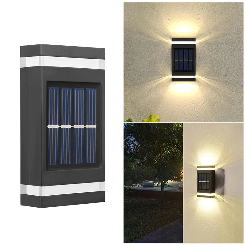 Lámpara Solar de Pared Doble Luz — Jardín y Fachada