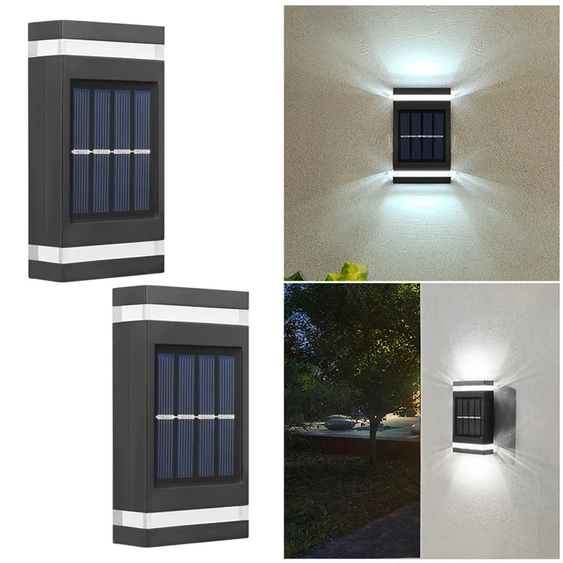 Lámpara Solar de Pared Doble Luz — Jardín y Fachada