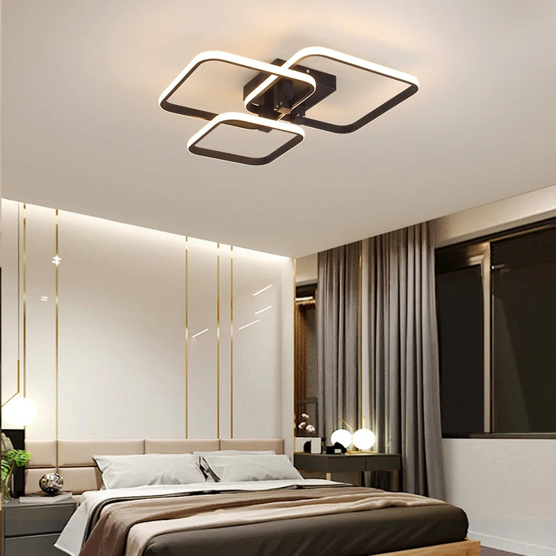 Plafón LED Geométrico Multicabezas con App — Sala y Recámara