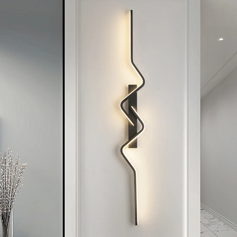 Aplique Escultural de Onda LED — Escaleras y Sala