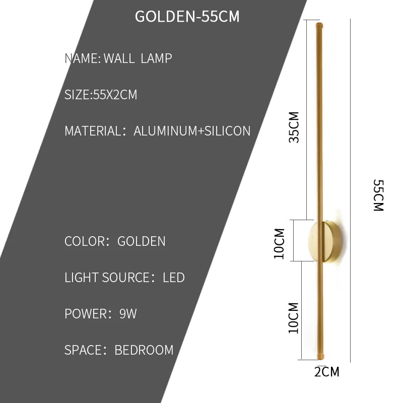 Aplique de Pared LED Lineal — Sala y Recámara