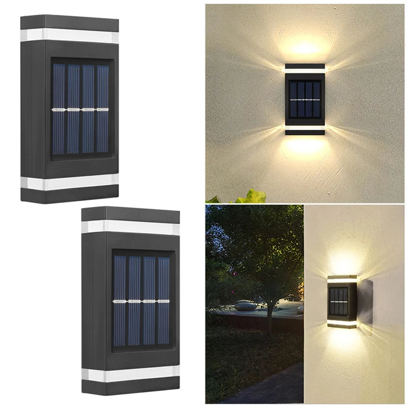 Lámpara Solar de Pared Doble Luz — Jardín y Fachada