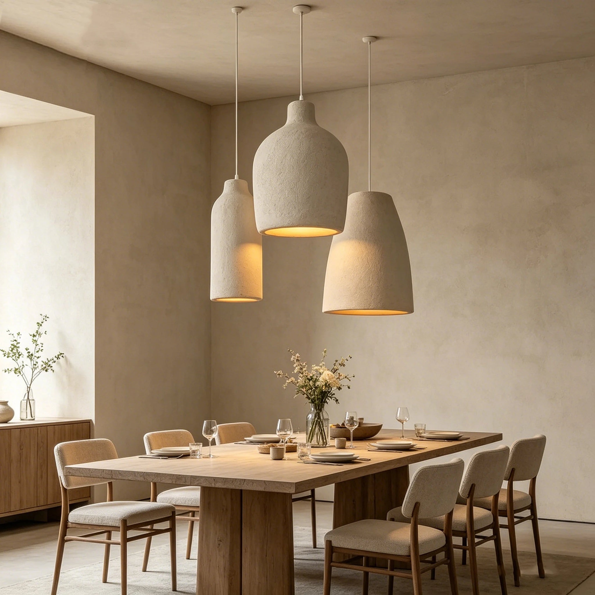 Lámpara Colgante Semiesférica Wabi Sabi — Sala y Comedor