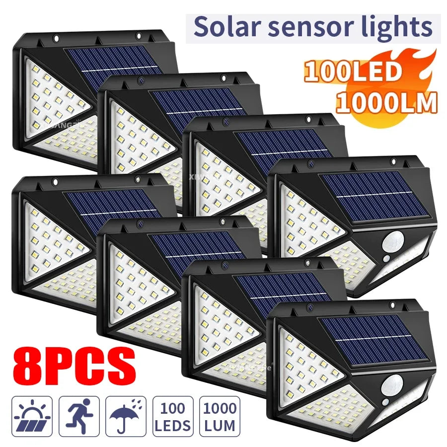Foco Solar 100LED con Sensor de Movimiento — Seguridad