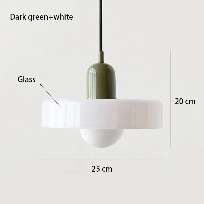 Lámpara Colgante Retro de Vidrio de Colores — Comedor y Sala