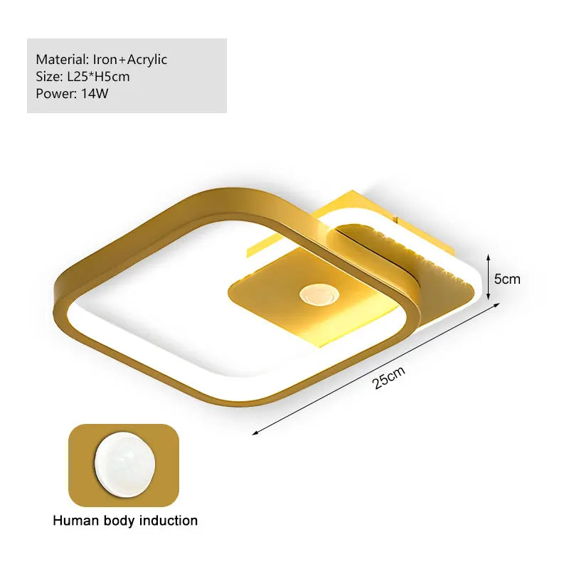 Plafón LED Geométrico con Control Remoto — Sala y Comedor